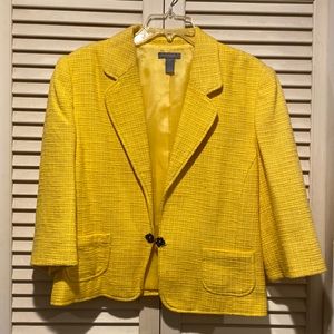 Yellow Tweed Style Blazer
